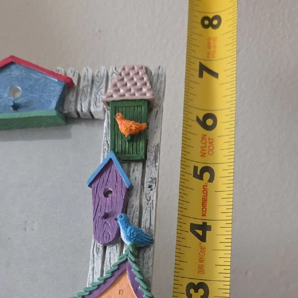 Wooden Picture Frame With Birdhouses